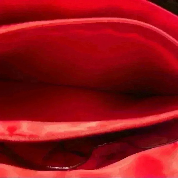 MC Faux Leather Alligator Crocodile Pattern Red Leather Shoulder Purse Handbag. - Picture 5 of 15